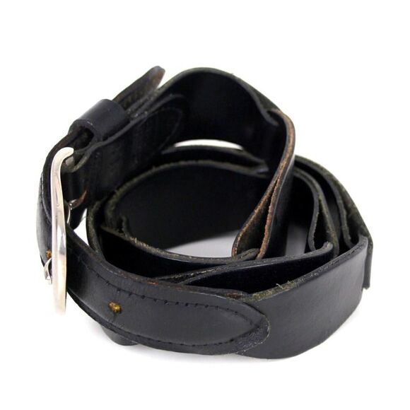 BRAIDED BLACK LEATHER 1.25"Wd DRESS CASUAL WOMEN'S BELT Sz S (A58 - Picture 3 of 11